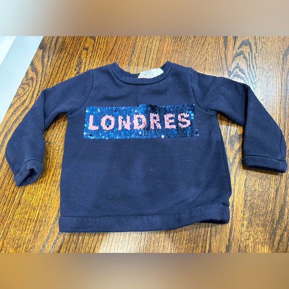 Jacadi reversible sequins (Paris/Londres) sweatshirt - Picture 2 of 5